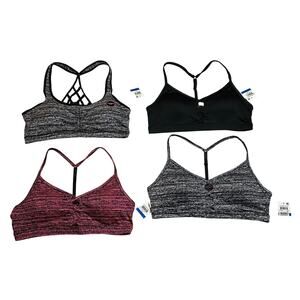 BUNDLE (4) Material Girl Active Sports Bra Size X-Large NEW Workout Gym Active